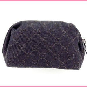 Gucci Pouch Bag GG Brown Woman Authentic Used Y2996